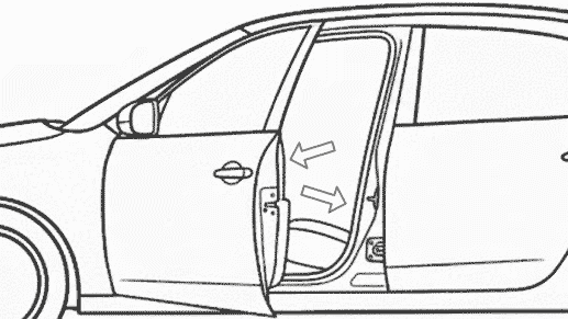 Door jamb sticker location